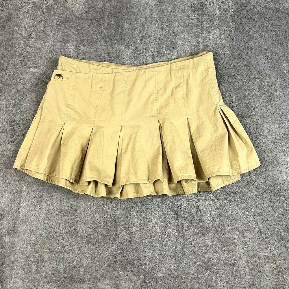 Urban Outfitters BDG Pleated Mini Skirt Womens L Khaki Academia NWT